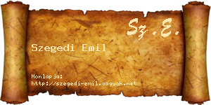 Szegedi Emil névjegykártya